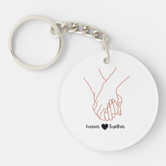Porte-clés Amour d'art en ligne tenant les mains pour toujour