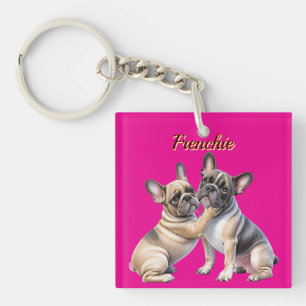 Porte-clés Amour de Bouledogue Français French Bulldog