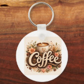Porte-clés Amour de café floral (Recto)