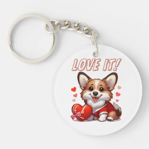 Porte-clés Amour de Corgi Mignon