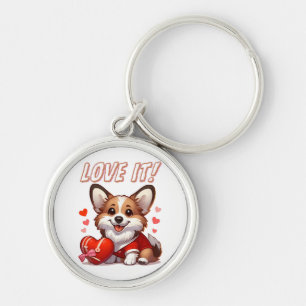 Porte-clés Amour de Corgi Mignon