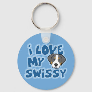 Porte-clés Amour de Kawaii I mon Swissy