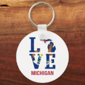 Porte-clés Amour de l'état du Michigan (Recto)