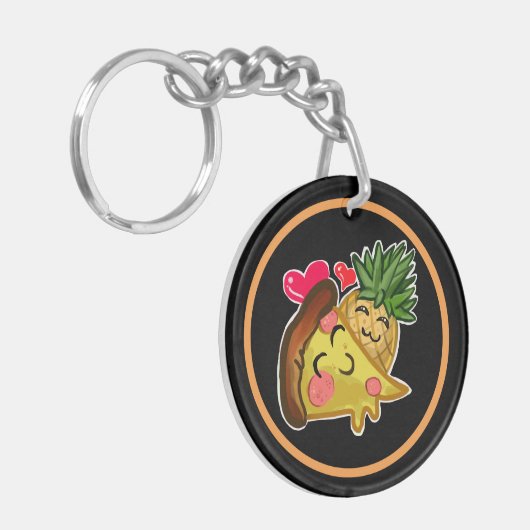 Porte-clés Amour de pizza d'ananas (Devant gauche)