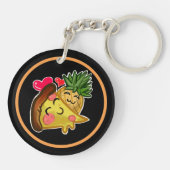 Porte-clés Amour de pizza d'ananas (Dos)