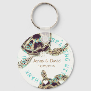 Porte-clés Amour de Seaturtle personnalisé épousant la fave