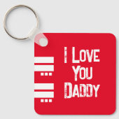 Porte-clés Amour double face papa ajouter nom blanc photo rou (Recto)