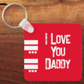Porte-clés Amour double face papa ajouter nom blanc photo rou (Recto)