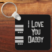 Porte-clés Amour double face papa ajouter nom photo noir gris (Recto)