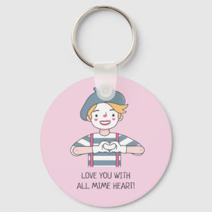 Porte-clés Amour drôle avec tout le cœur de mime