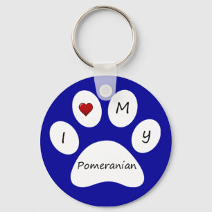 Porte-clés Amour du bleu I mon porte - clé de Pomeranian