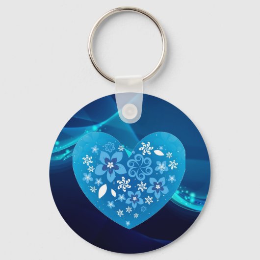 Porte-clés Amour du coeur bleu (Recto)