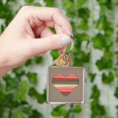 Porte-clés Amour du coeur rayé Saint-Valentin (main)