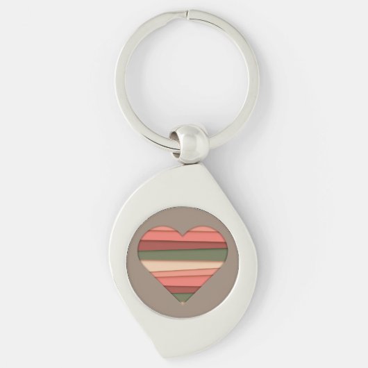 Porte-clés Amour du coeur rayé Saint-Valentin (Devant)
