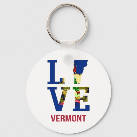 Porte-clés Amour du drapeau du Vermont (Recto)