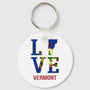 Porte-clés Amour du drapeau du Vermont State