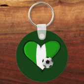 Porte-clés Amour du football style nigérian - coeur du drapea (Recto)