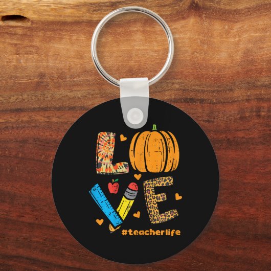 Porte-clés Amour Enseignant Citrouille Leopard Automne Automn (Recto)