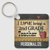 Porte-clés Amour Etre un enseignant de 2e année (Recto)