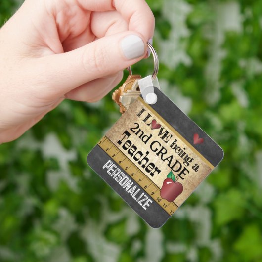 Porte-clés Amour Etre un enseignant de 2e année (main)