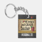 Porte-clés Amour Etre un enseignant de 2e année (Devant gauche)