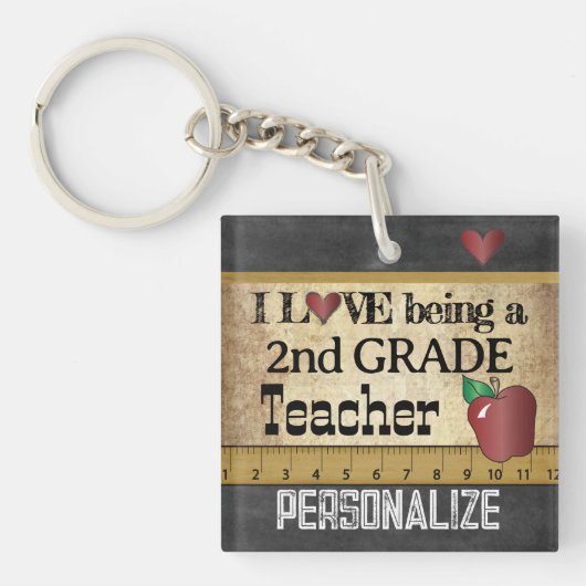 Porte-clés Amour Etre un enseignant de 2e année (Devant)