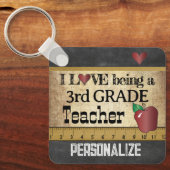 Porte-clés Amour Etre un enseignant de 3e année (Recto)