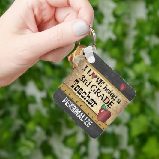 Porte-clés Amour Etre un enseignant de 3e année (main)