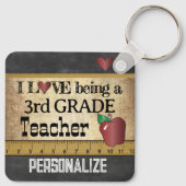 Porte-clés Amour Etre un enseignant de 3e année (Dos)
