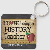 Porte-clés Amour Etre un enseignant d'histoire (Dos)