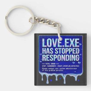 Porte-clés Amour Exe Écran Bleu de la Mort Y2K Tech Drôle Pr