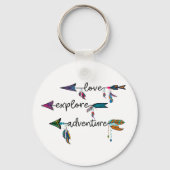 Porte-clés Amour Explore Aventure Arrow Tribal Boho Design (Verso)