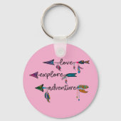 Porte-clés Amour Explore Aventure Arrow Tribal Boho Design (Verso)