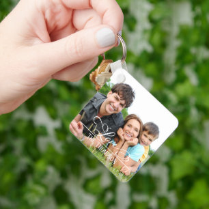 Porte-clés Amour Famille élégante Photo Personnalisée Élégant