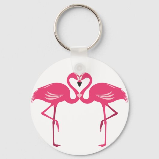 Porte-clés Amour Flamant rose (Recto)