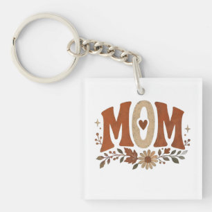 Porte-clés Amour Floral de Maman d'Automne Rustique