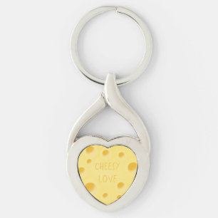 Porte-clés "Amour Fromageux" Coeur de Fromage Personnalisable