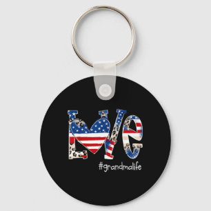 Porte-clés Amour Grand-mère Vie Patriotique États-Unis