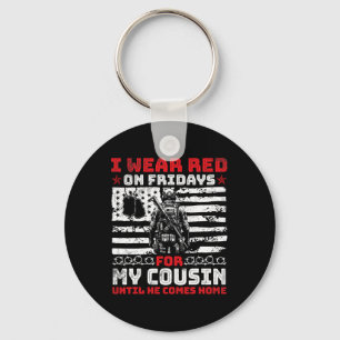 Porte-clés Amour Je Porte Le Rouge Le Vendredi Pour Mon Cousi