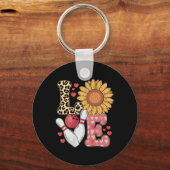 Porte-clés Amour Léopard Tournesol Bowling Saint-Valentin Bow (Recto)