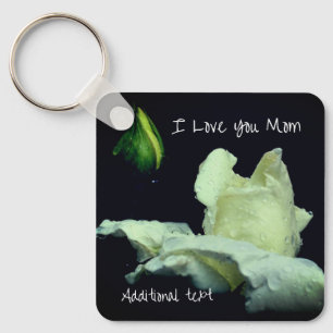 Porte-clés Amour Maman Blanc Rosebud Personnalisé