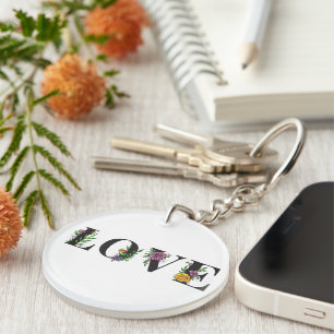 Porte-clés Amour moderne Couleurs vives Floral