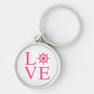 Porte-clés Amour Nautique Rose Fuchsia Volant de Navire