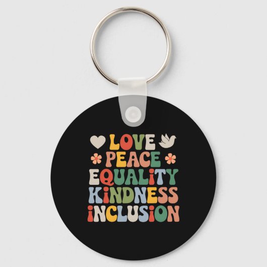 Porte-clés Amour Paix Diversité Inclusion Égalité Black Hist (Recto)