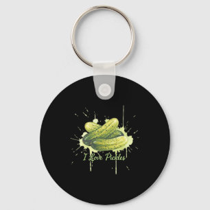 Porte-clés Amour Pickles Aquarelle Snack Art BBQ Foodie