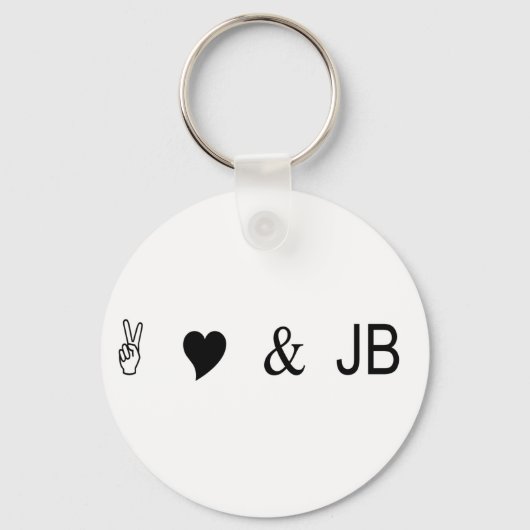 Porte-clés amour pour la paix et jb (Recto)