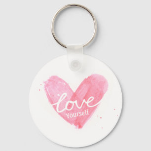 Porte-clés Amour Propre Estime de Soi Typographie Cœur