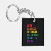 Porte-clés Amour Respect Liberté Tolérance Égalité Fierté (Devant gauche)