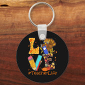 Porte-clés Amour Turquie enseignant Thanksgiving Thankful Hap (Recto)