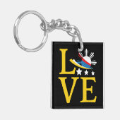 Porte-clés Amour - Typographie du drapeau philippin (Devant gauche)